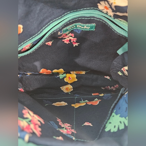 Vera Bradley Women's Quilted Crossbody Adjustable Strap Bag Teal Turquoise Sea - Picture 4 of 8